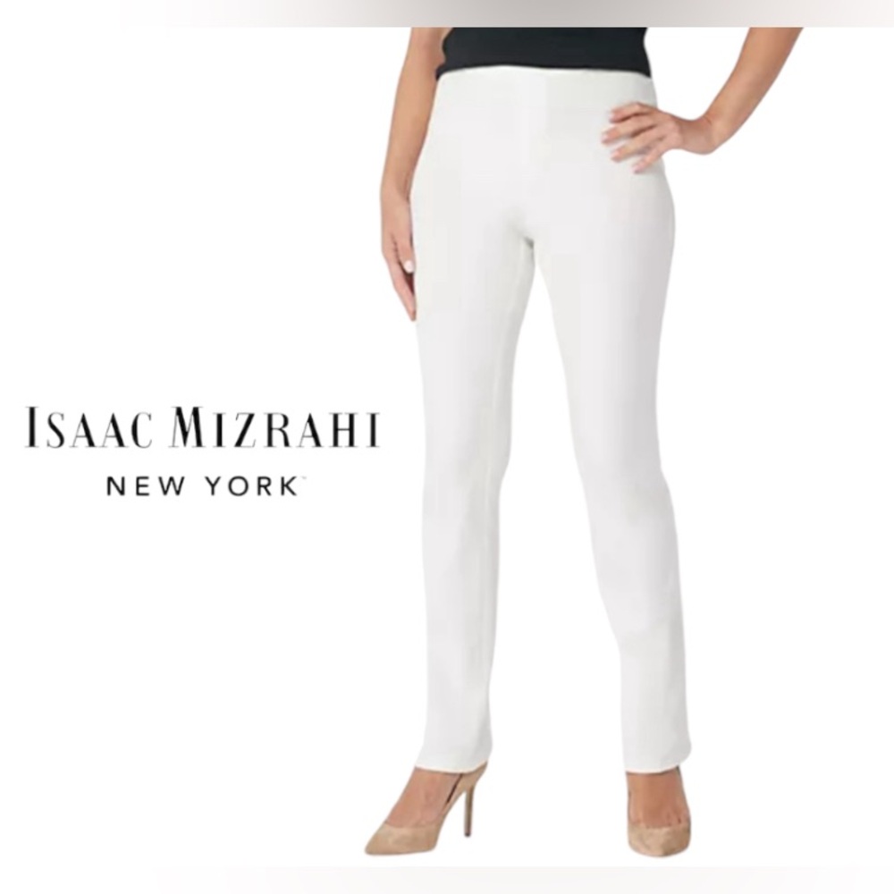 28W Women’s Petite Plus Isaac Mizrahi Straight  Ankle Pant, 24-7 Stretch